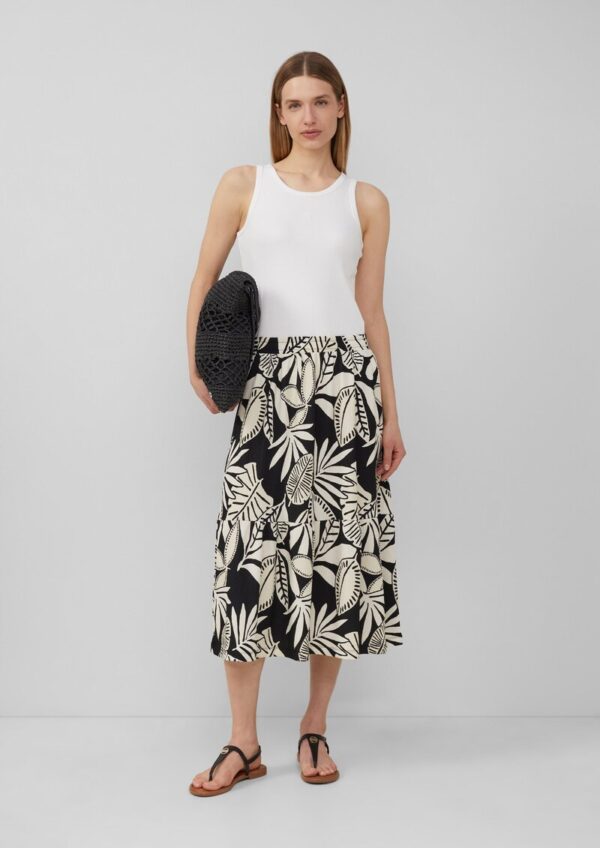 Strukturierter Midi-Rock mit Raffung