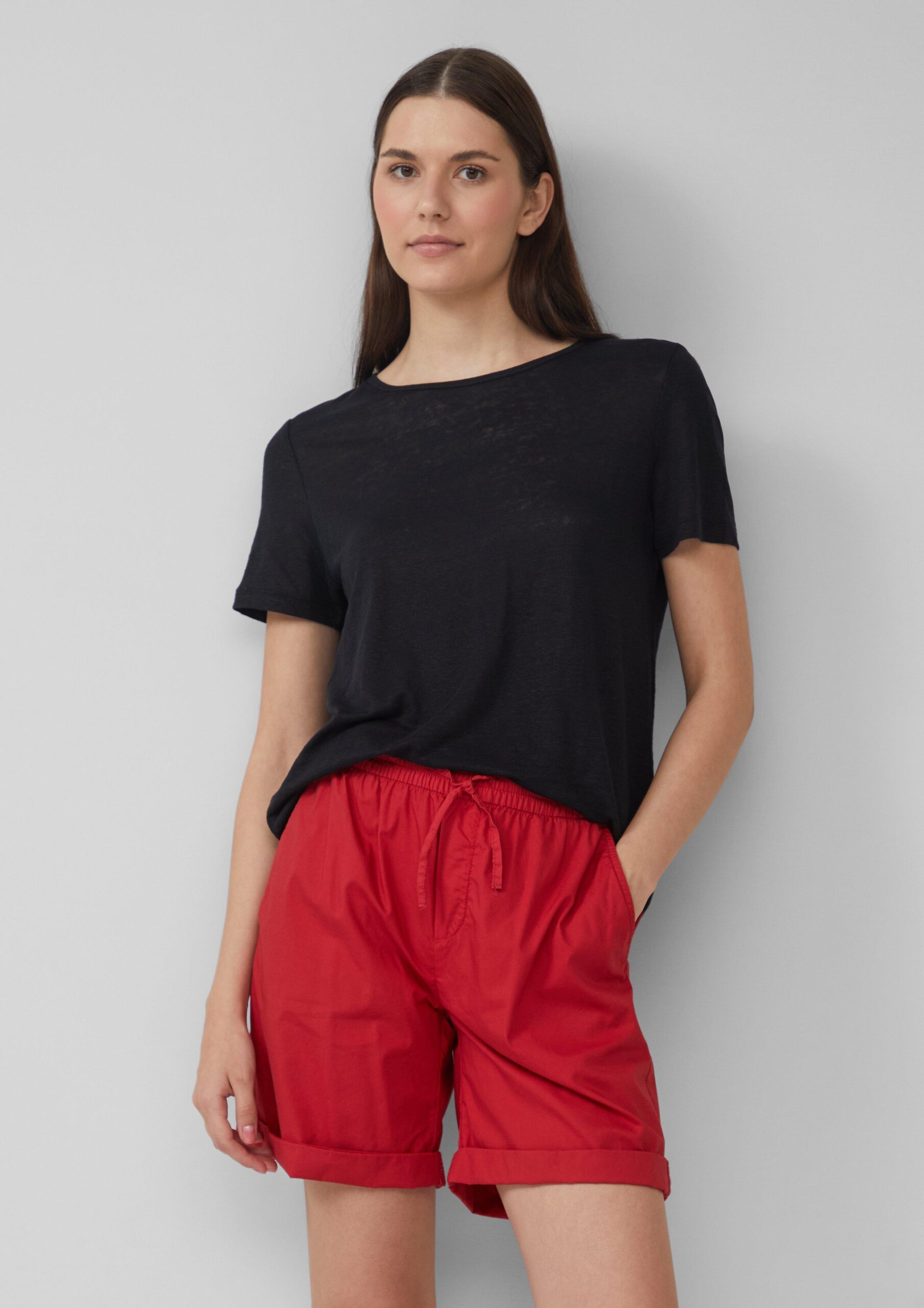 Jersey-T-Shirt aus Leinen