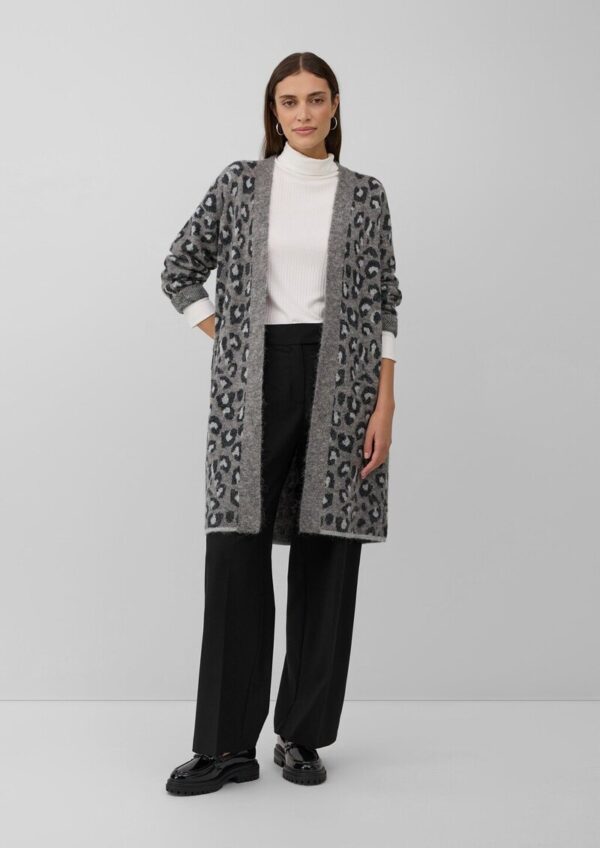 Long-Cardigan im Relaxed Fit mit Leo-Print
