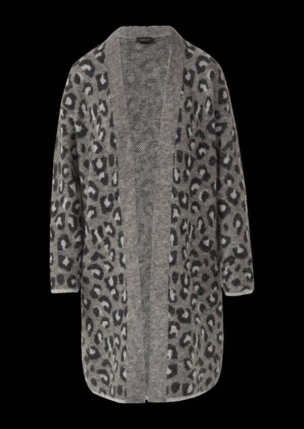 Long-Cardigan im Relaxed Fit mit Leo-Print