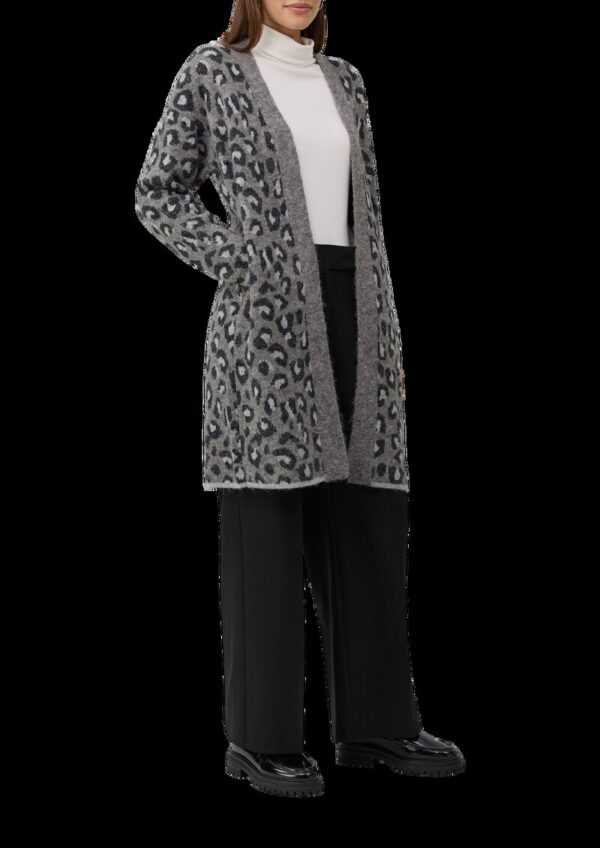 Long-Cardigan im Relaxed Fit mit Leo-Print