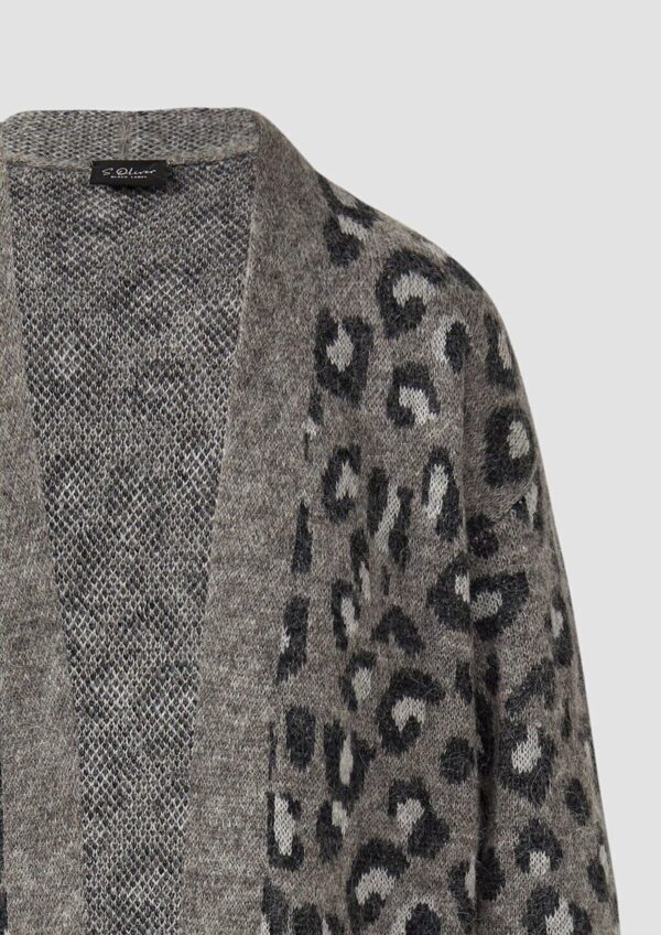 Long-Cardigan im Relaxed Fit mit Leo-Print