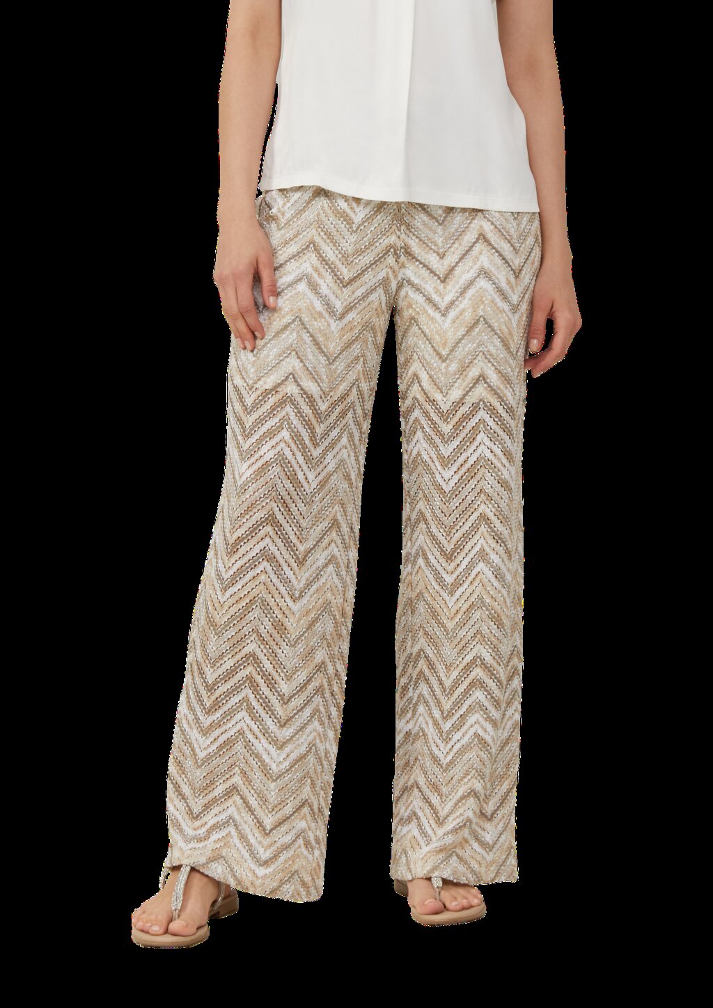 Wide-Leg-Hose aus Strickjersey mit Futtershorts und Elastikbund