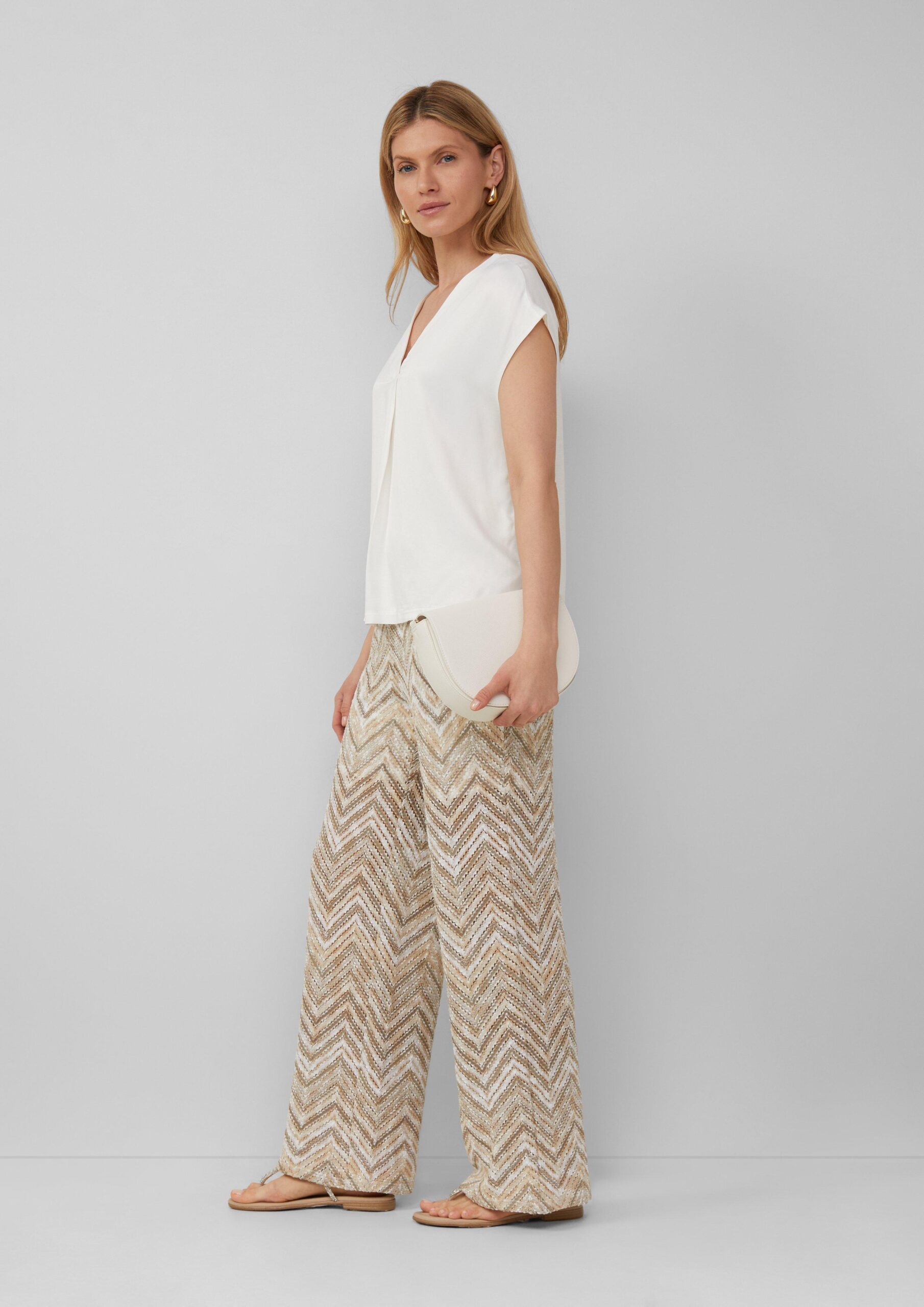 Wide-Leg-Hose aus Strickjersey mit Futtershorts und Elastikbund
