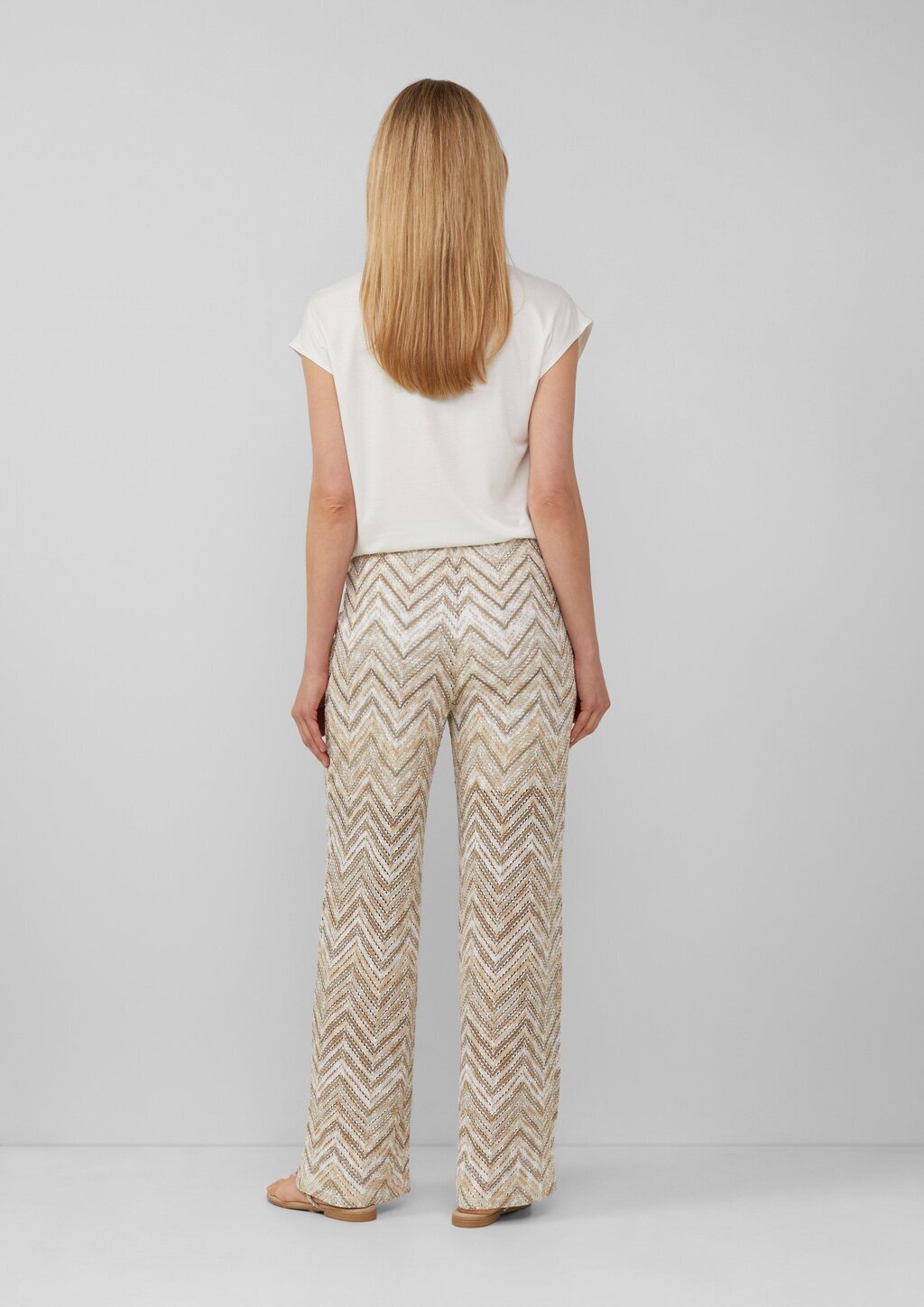 Wide-Leg-Hose aus Strickjersey mit Futtershorts und Elastikbund