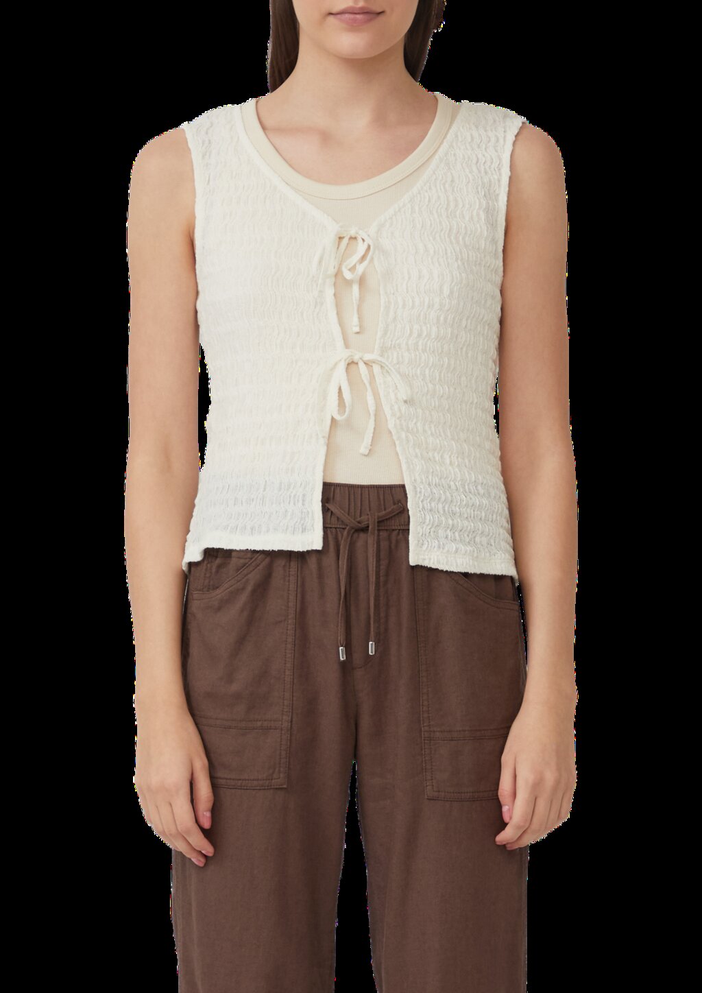 Strukturierte Slim-Fit-Weste aus Baumwollmix