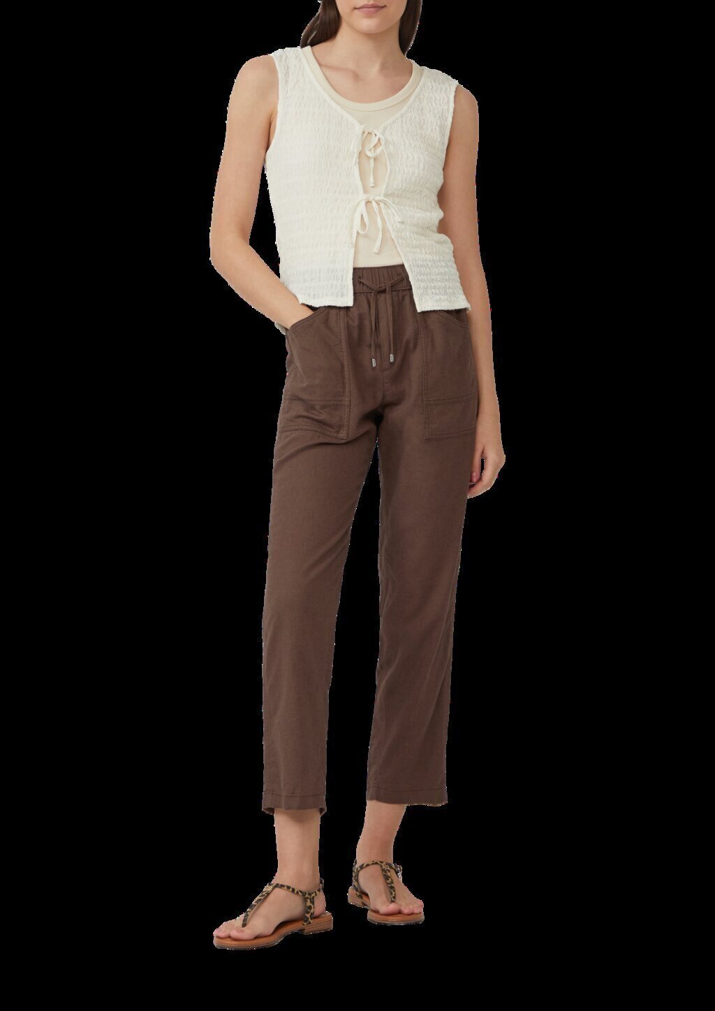 Strukturierte Slim-Fit-Weste aus Baumwollmix