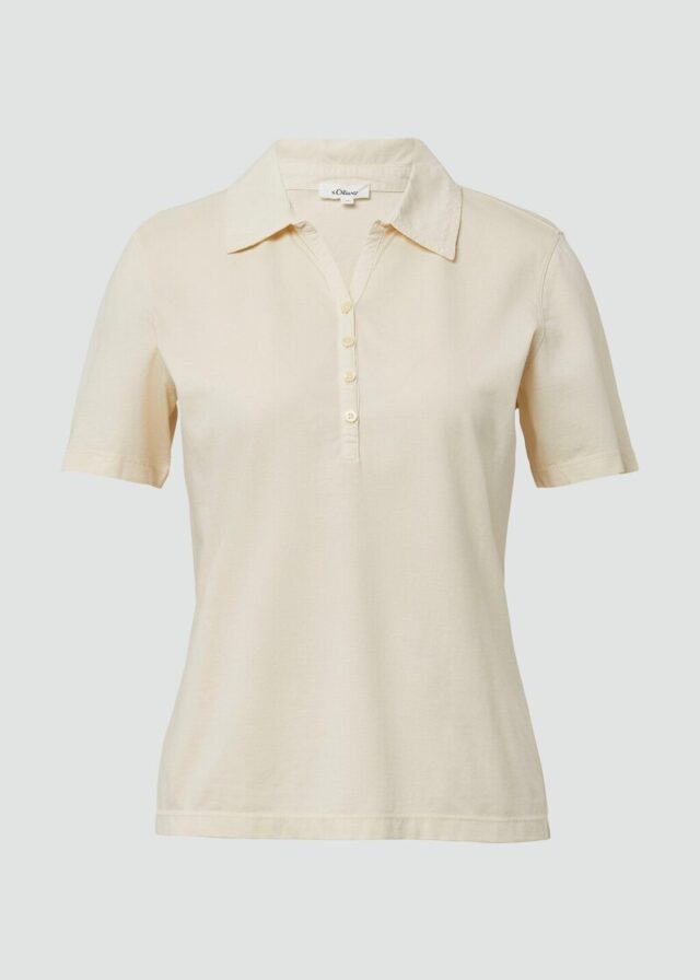 Jersey-Polo mit Knopfleiste