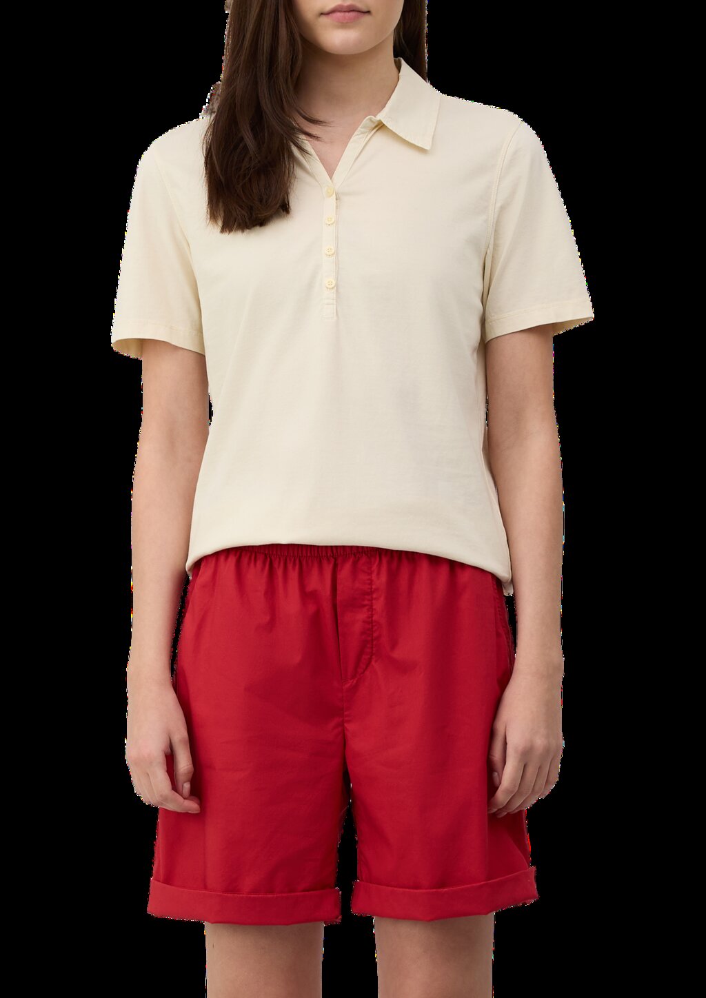 Jersey-Polo mit Knopfleiste