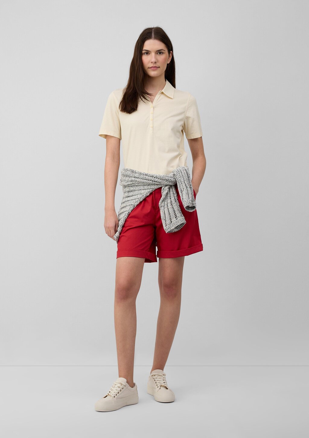 Jersey-Polo mit Knopfleiste