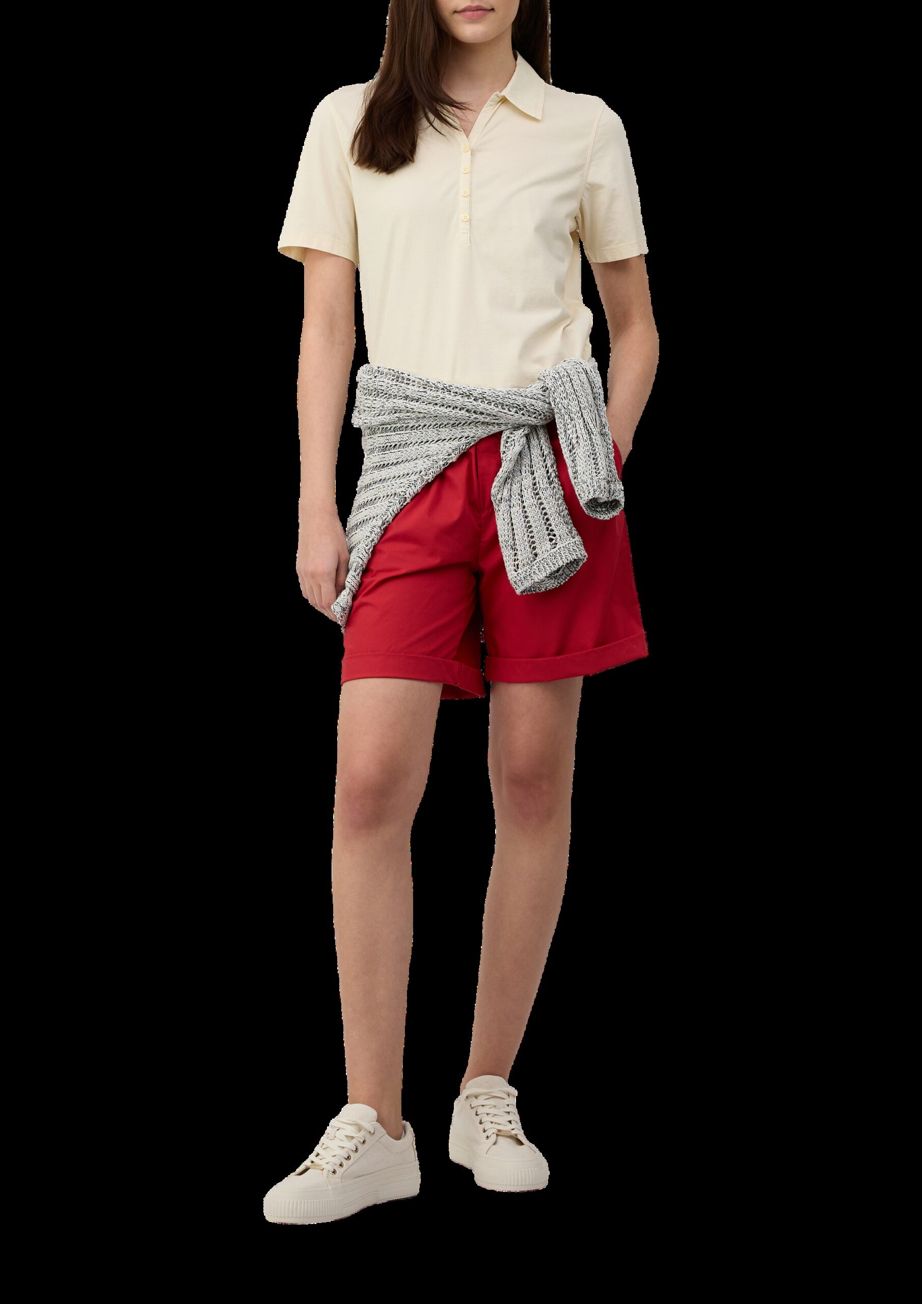 Jersey-Polo mit Knopfleiste