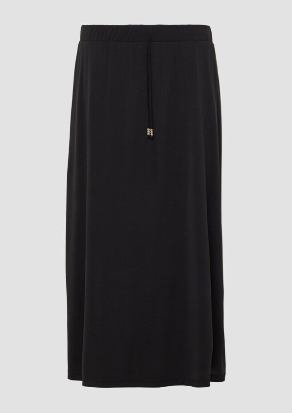 Gefütterter Midirock aus Modalmix mit Elastikbund