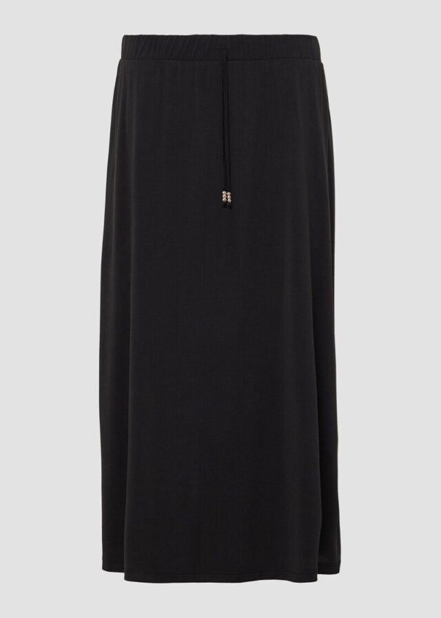 Gefütterter Midirock aus Modalmix mit Elastikbund