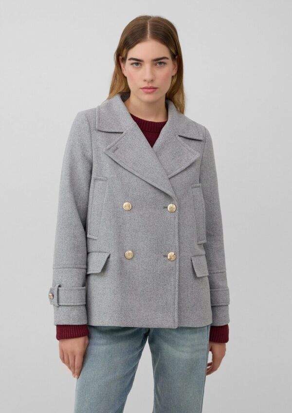 Doppelreihige Jacke aus Wollmix mit dekorativen Knöpfen