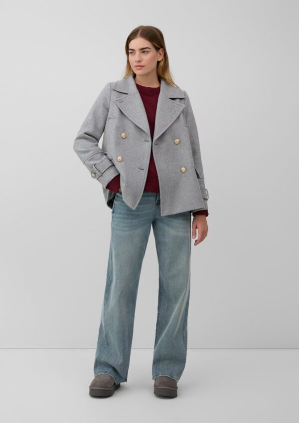 Doppelreihige Jacke aus Wollmix mit dekorativen Knöpfen