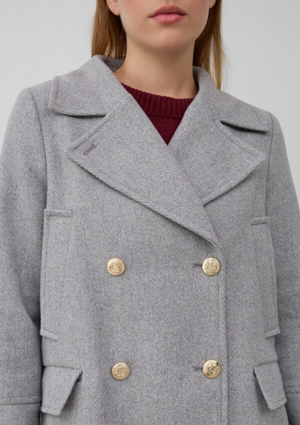 Doppelreihige Jacke aus Wollmix mit dekorativen Knöpfen
