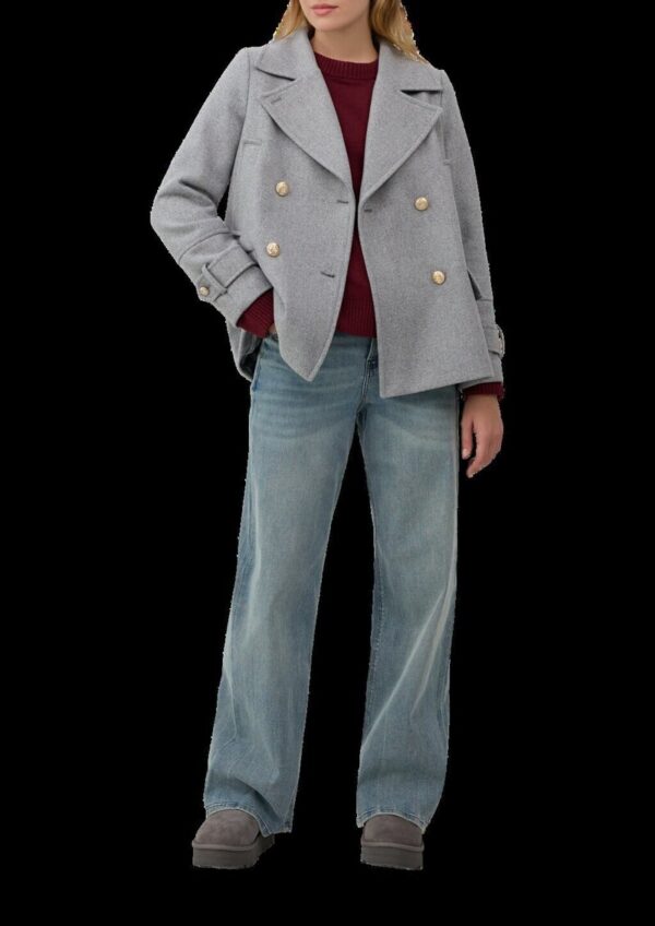 Doppelreihige Jacke aus Wollmix mit dekorativen Knöpfen