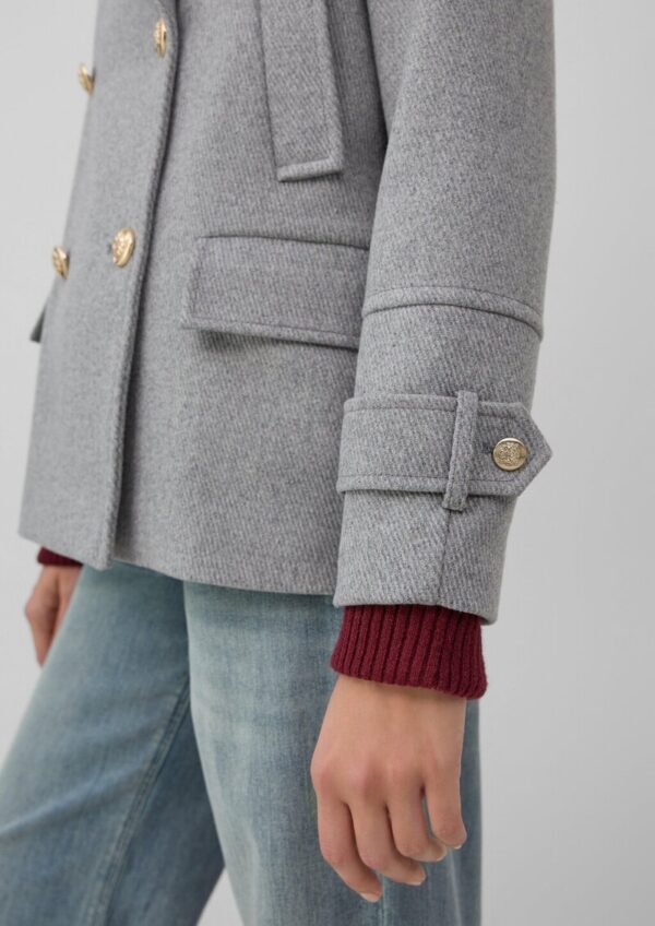 Doppelreihige Jacke aus Wollmix mit dekorativen Knöpfen