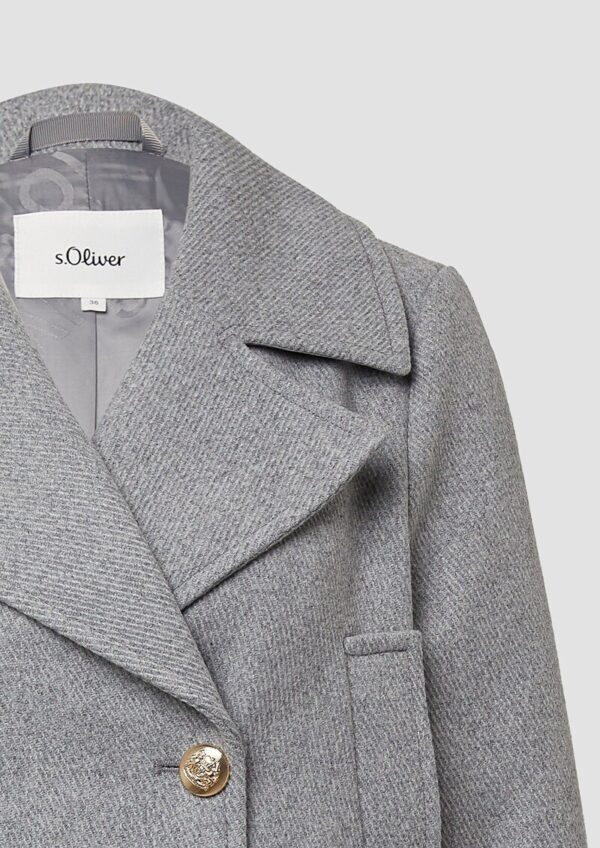 Doppelreihige Jacke aus Wollmix mit dekorativen Knöpfen