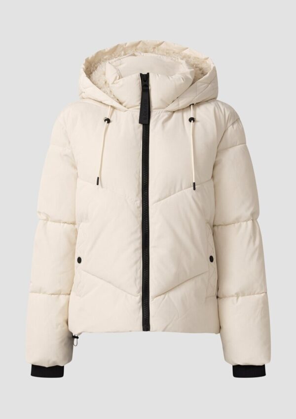 Wärmende Pufferjacke mit gefütterter Teddyplüsch-Kapuze