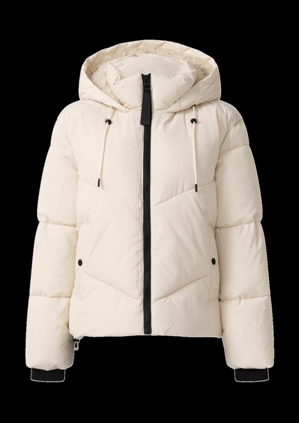 Wärmende Pufferjacke mit gefütterter Teddyplüsch-Kapuze