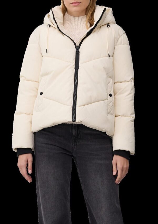 Wärmende Pufferjacke mit gefütterter Teddyplüsch-Kapuze