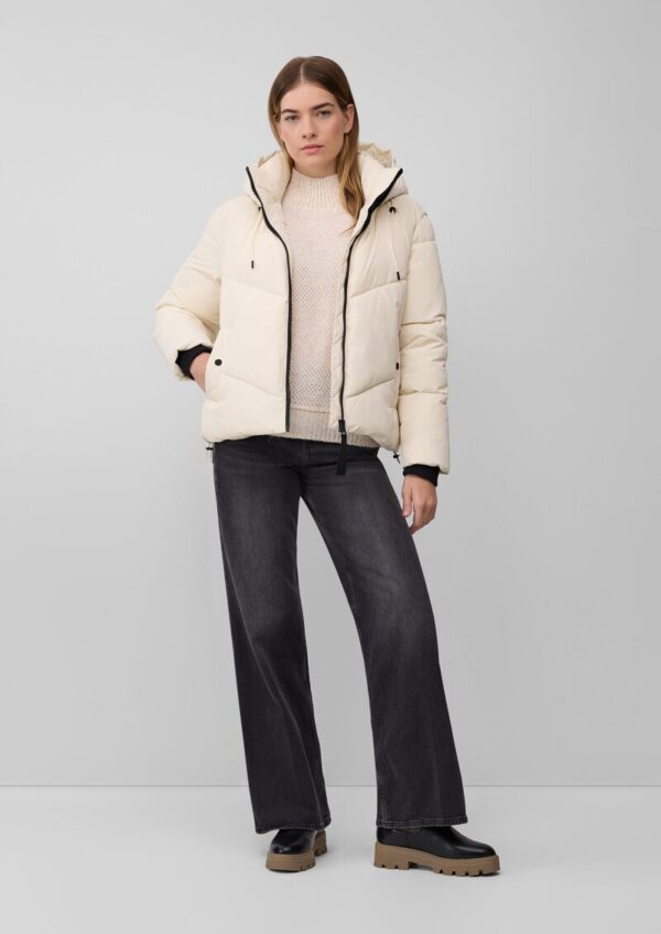 Wärmende Pufferjacke mit gefütterter Teddyplüsch-Kapuze