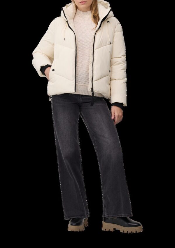 Wärmende Pufferjacke mit gefütterter Teddyplüsch-Kapuze