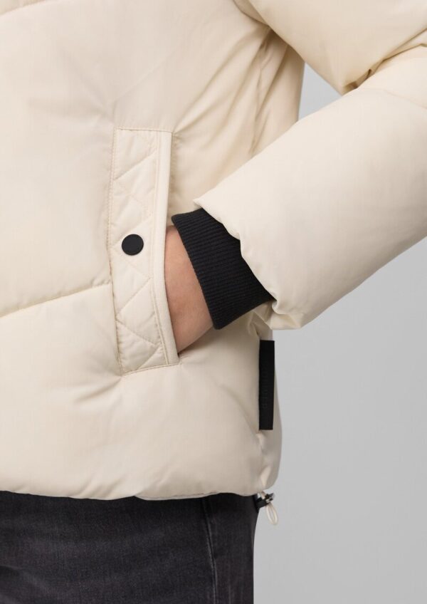 Wärmende Pufferjacke mit gefütterter Teddyplüsch-Kapuze