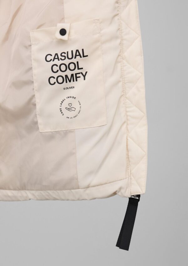 Wärmende Pufferjacke mit gefütterter Teddyplüsch-Kapuze