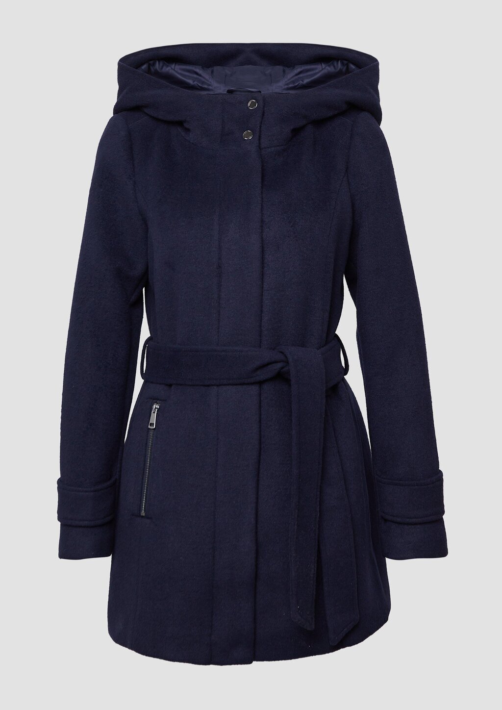 Wollmix-Mantel im Slim Fit mit Gürtel