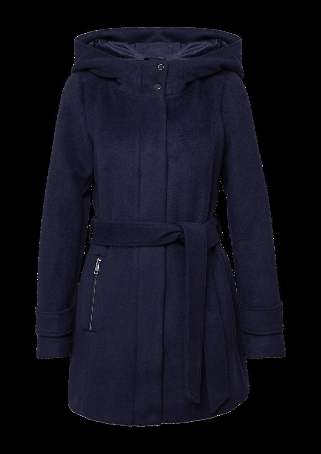 Wollmix-Mantel im Slim Fit mit Gürtel