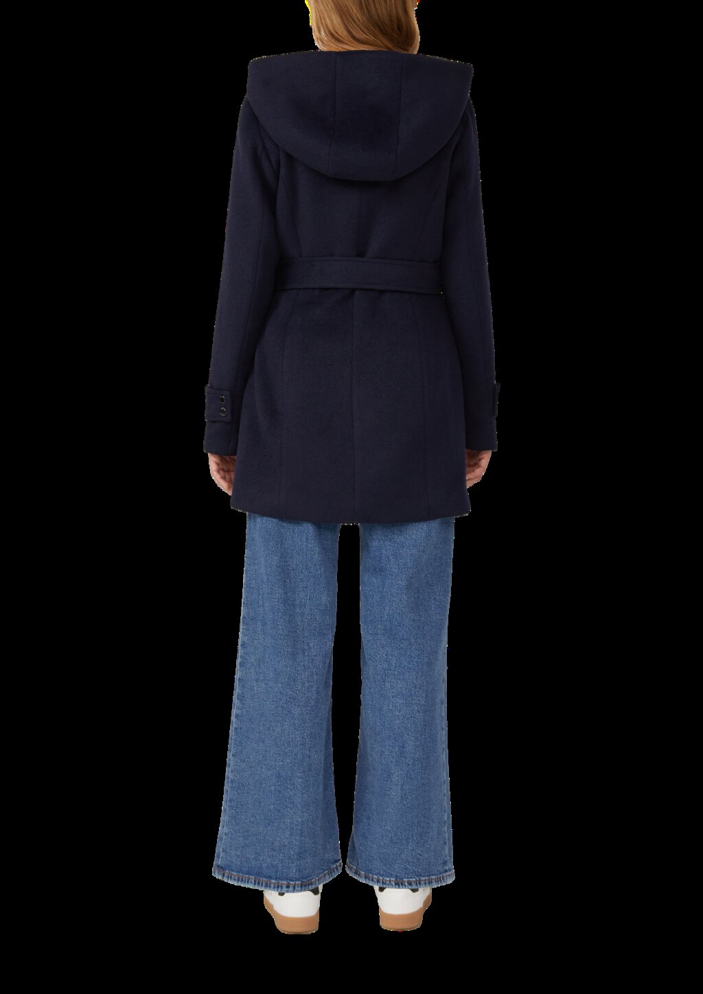 Wollmix-Mantel im Slim Fit mit Gürtel