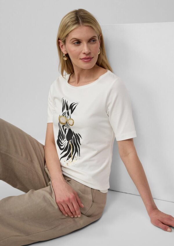 Jersey-T-Shirt mit Zebra-Artwork