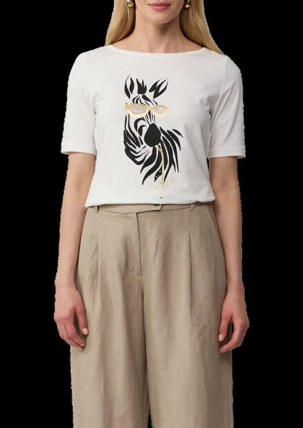 Jersey-T-Shirt mit Zebra-Artwork