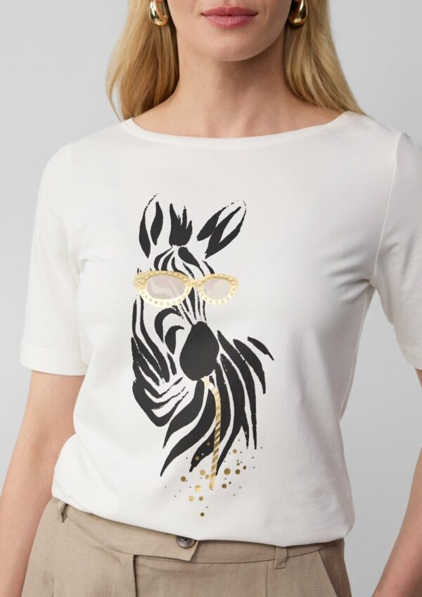 Jersey-T-Shirt mit Zebra-Artwork