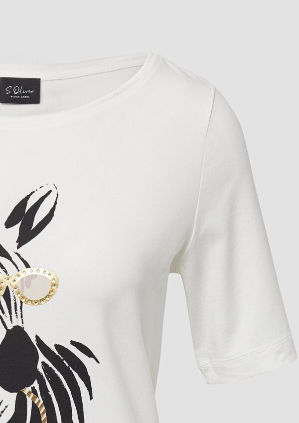 Jersey-T-Shirt mit Zebra-Artwork