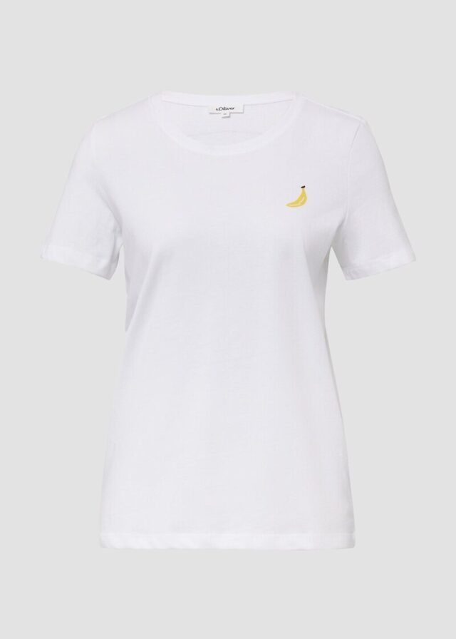 Jersey-T-Shirt mit Stickerei