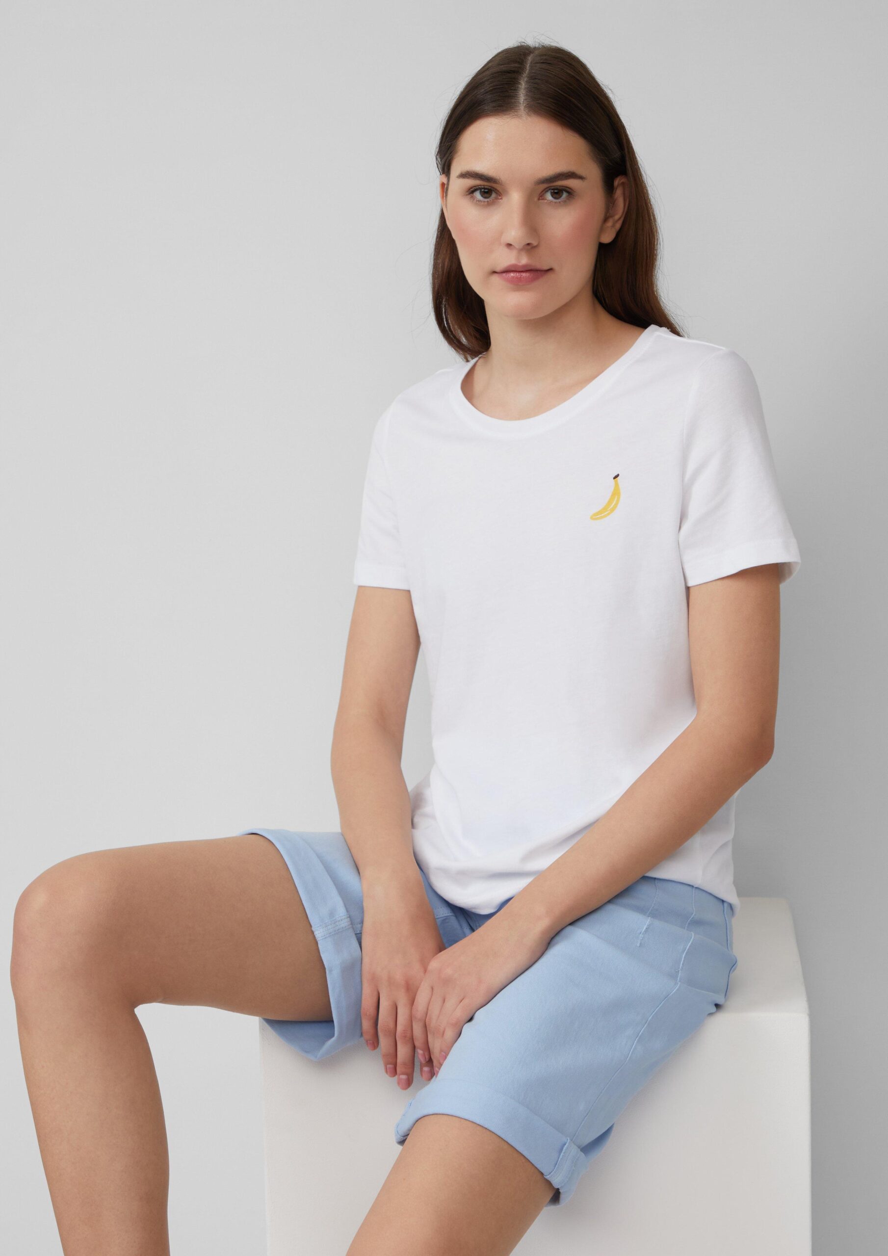 Jersey-T-Shirt mit Stickerei