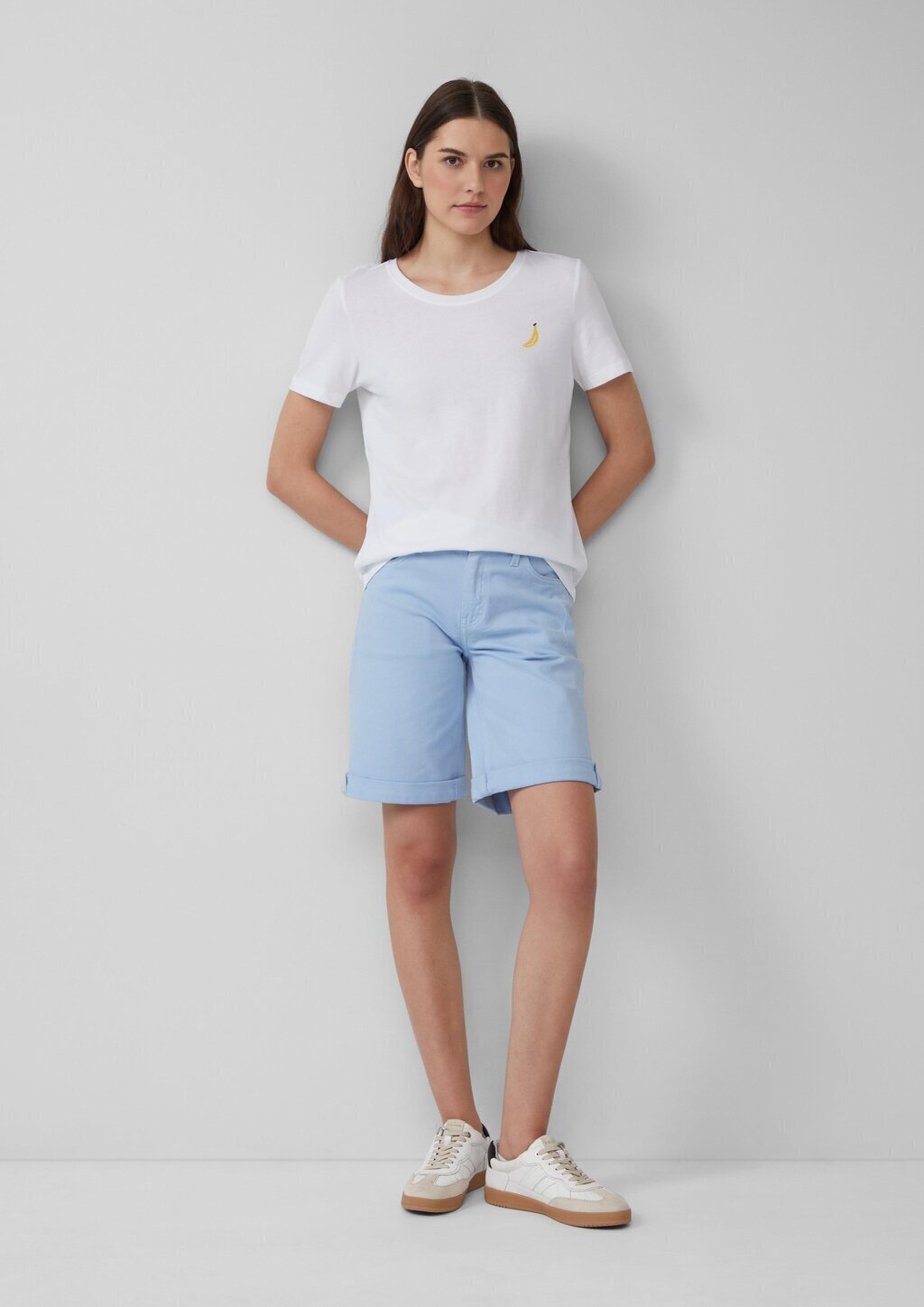 Jersey-T-Shirt mit Stickerei