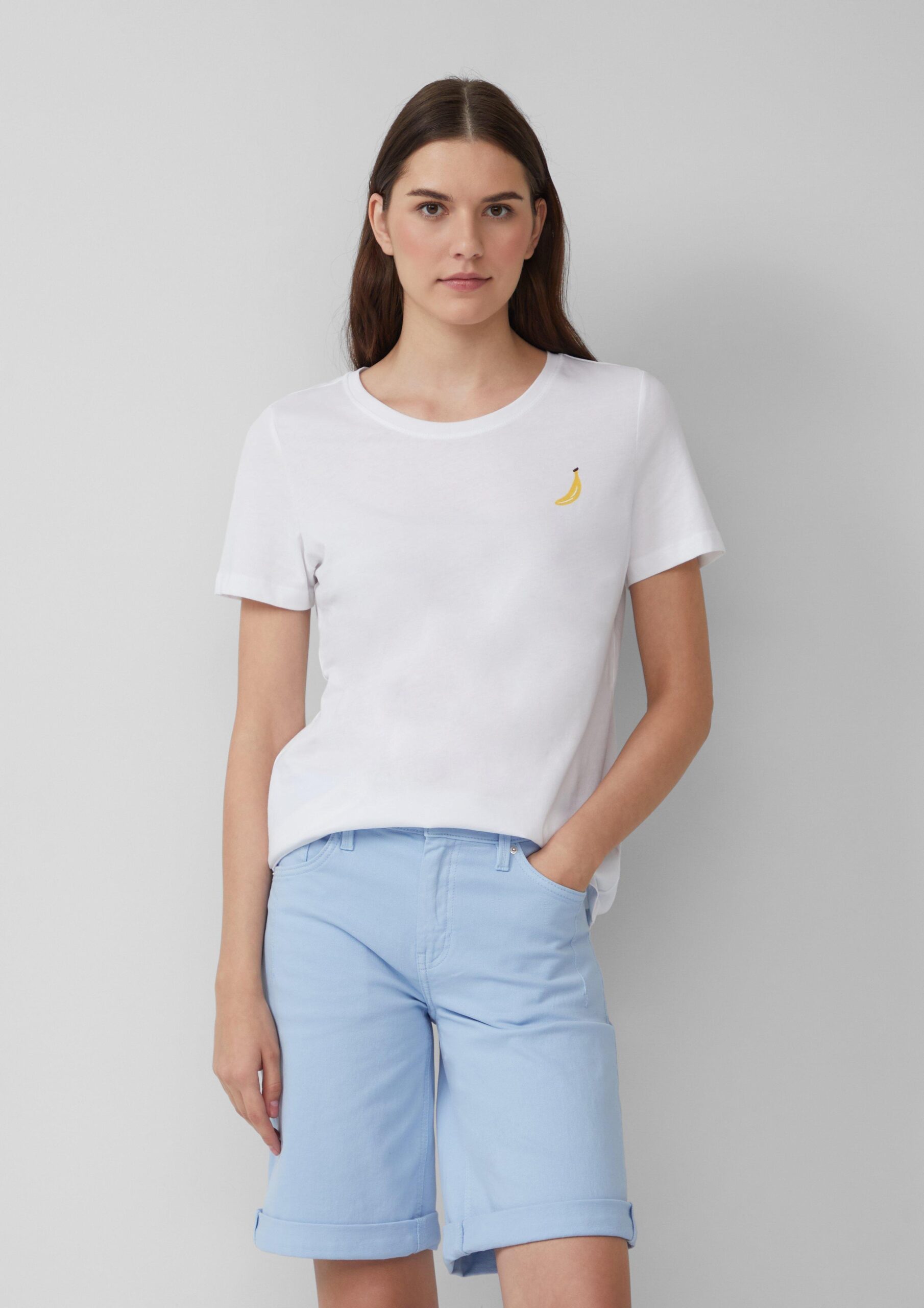 Jersey-T-Shirt mit Stickerei