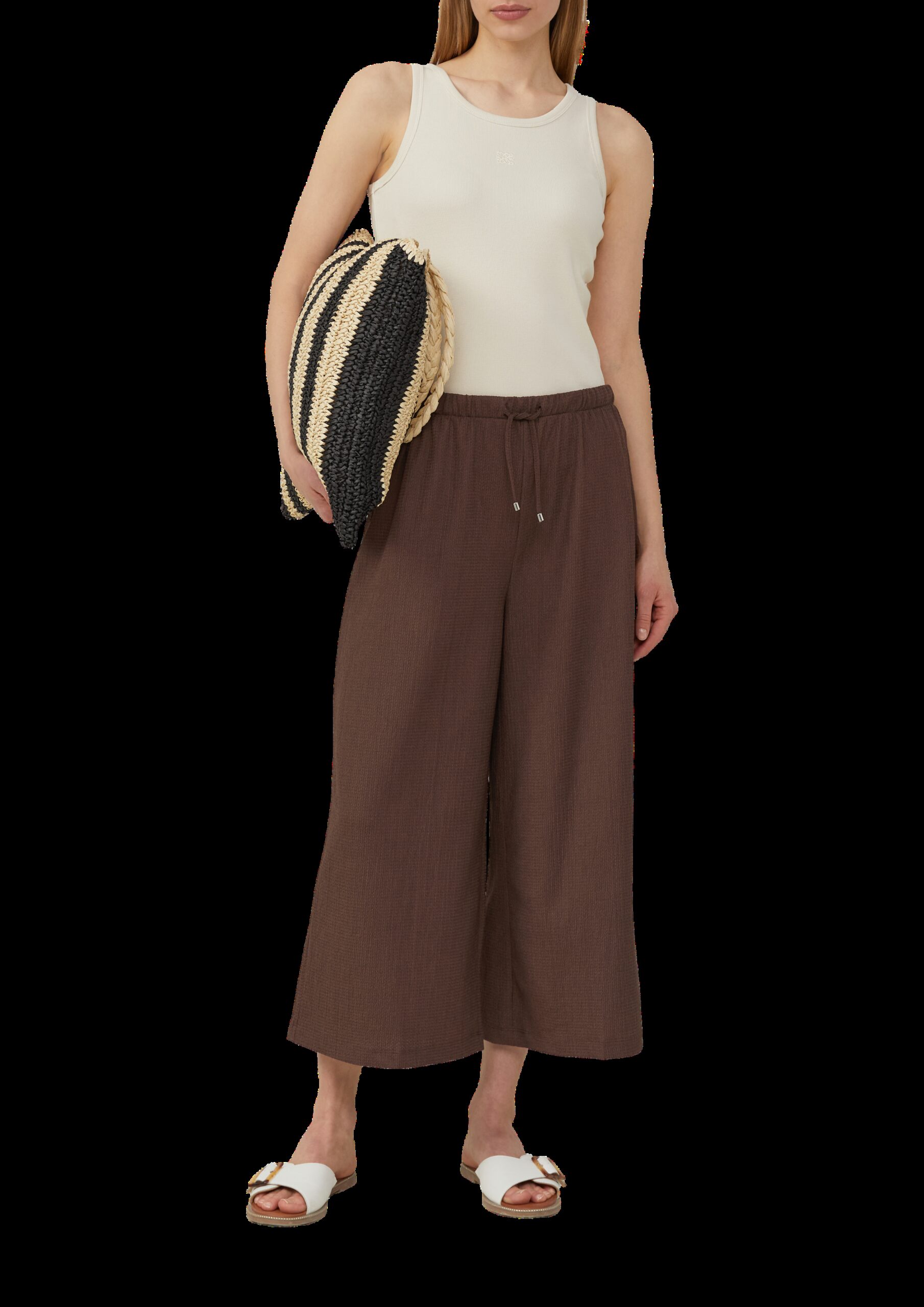 Strukturierte Culotte mit Elastikbund