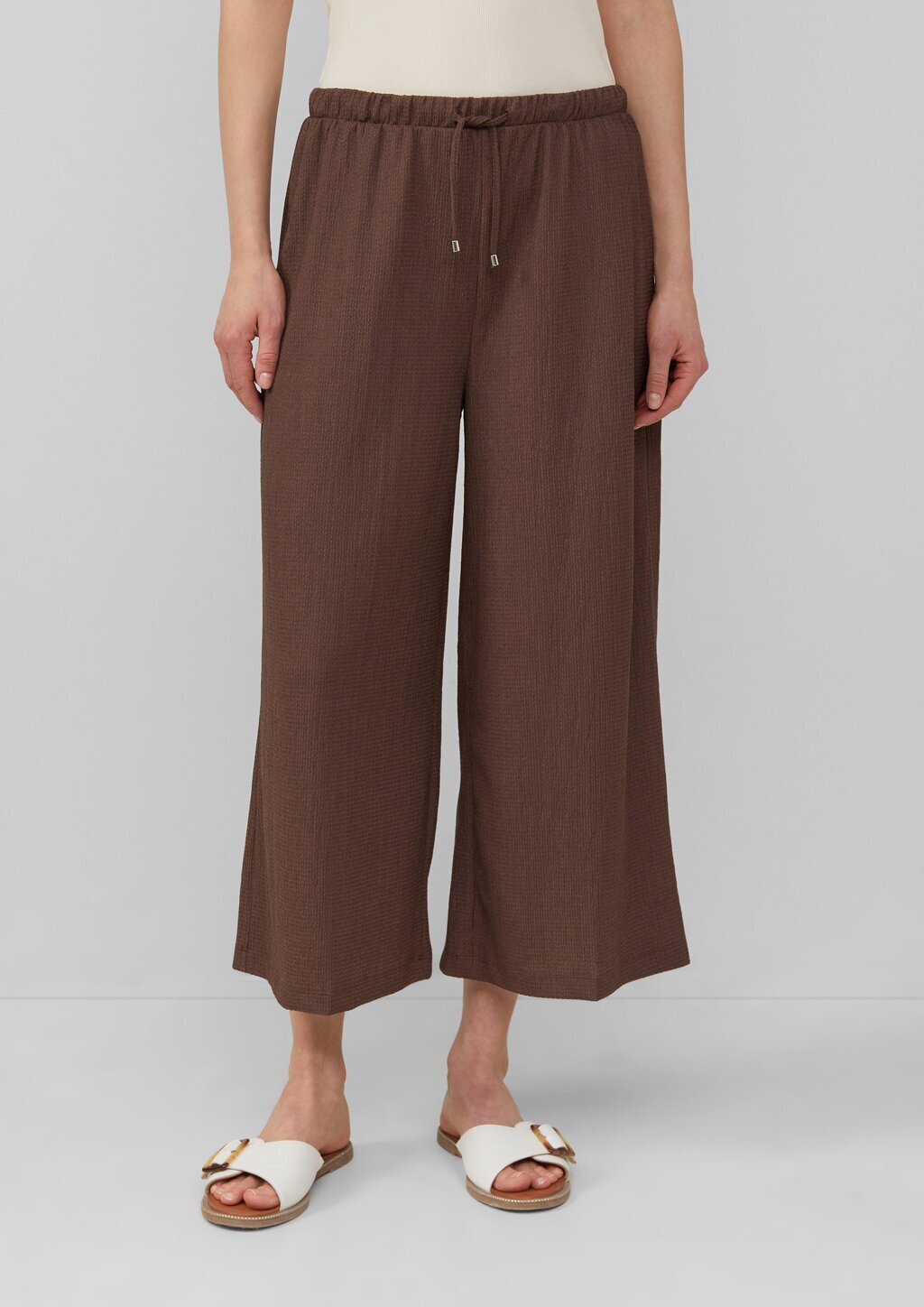 Strukturierte Culotte mit Elastikbund