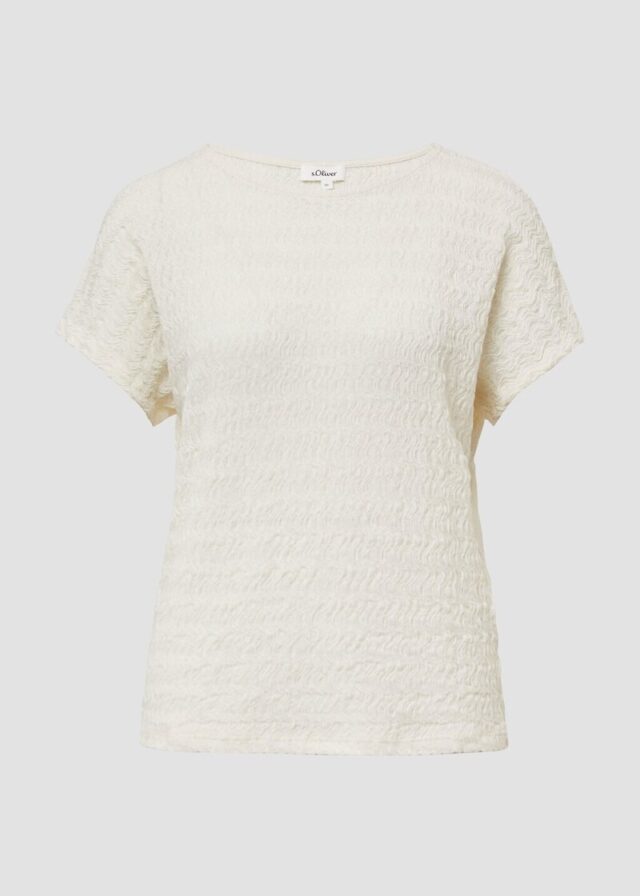 Strukturiertes T-Shirt aus Baumwollmix im Relaxed Fit