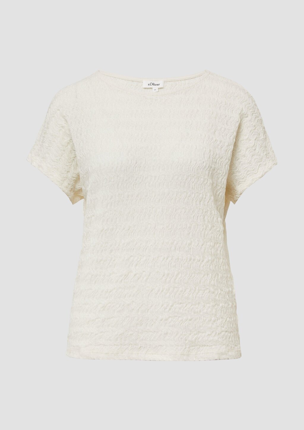 Strukturiertes T-Shirt aus Baumwollmix im Relaxed Fit