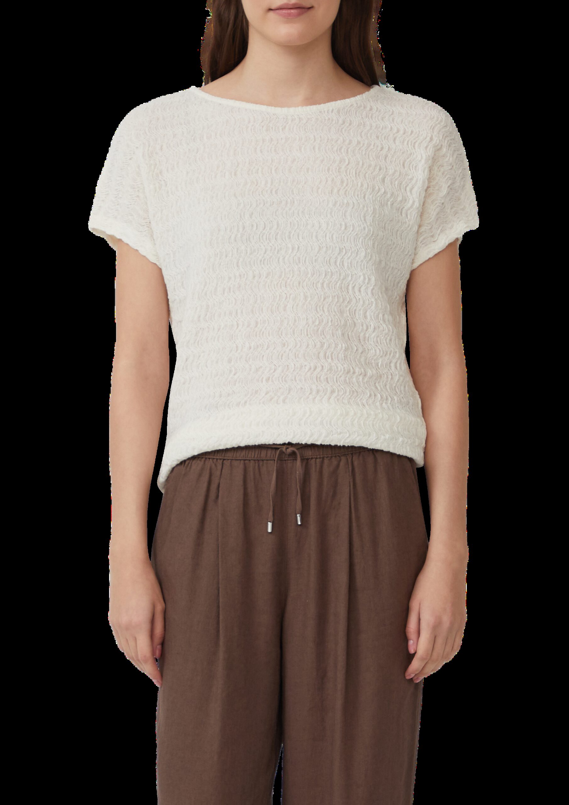 Strukturiertes T-Shirt aus Baumwollmix im Relaxed Fit