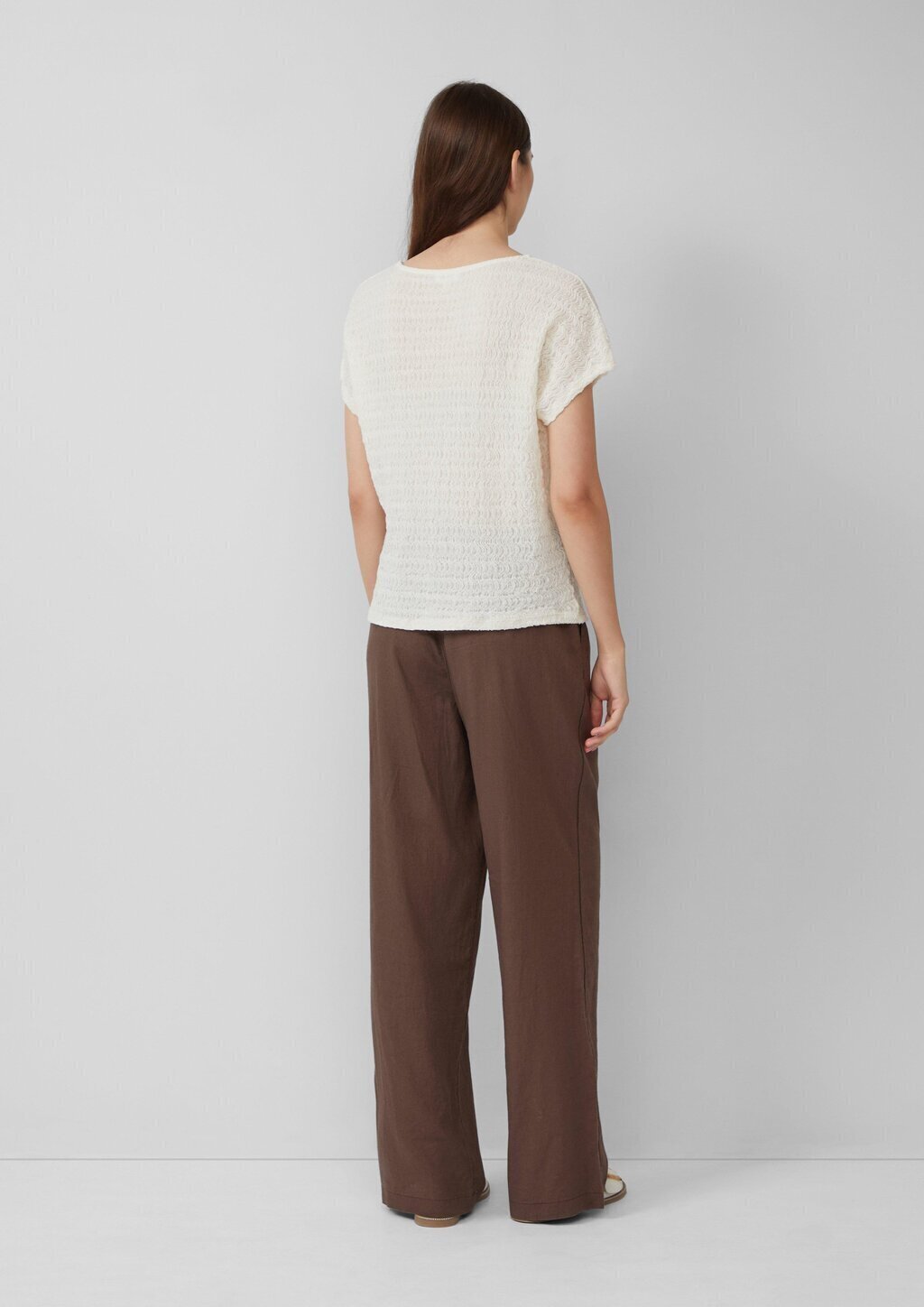 Strukturiertes T-Shirt aus Baumwollmix im Relaxed Fit