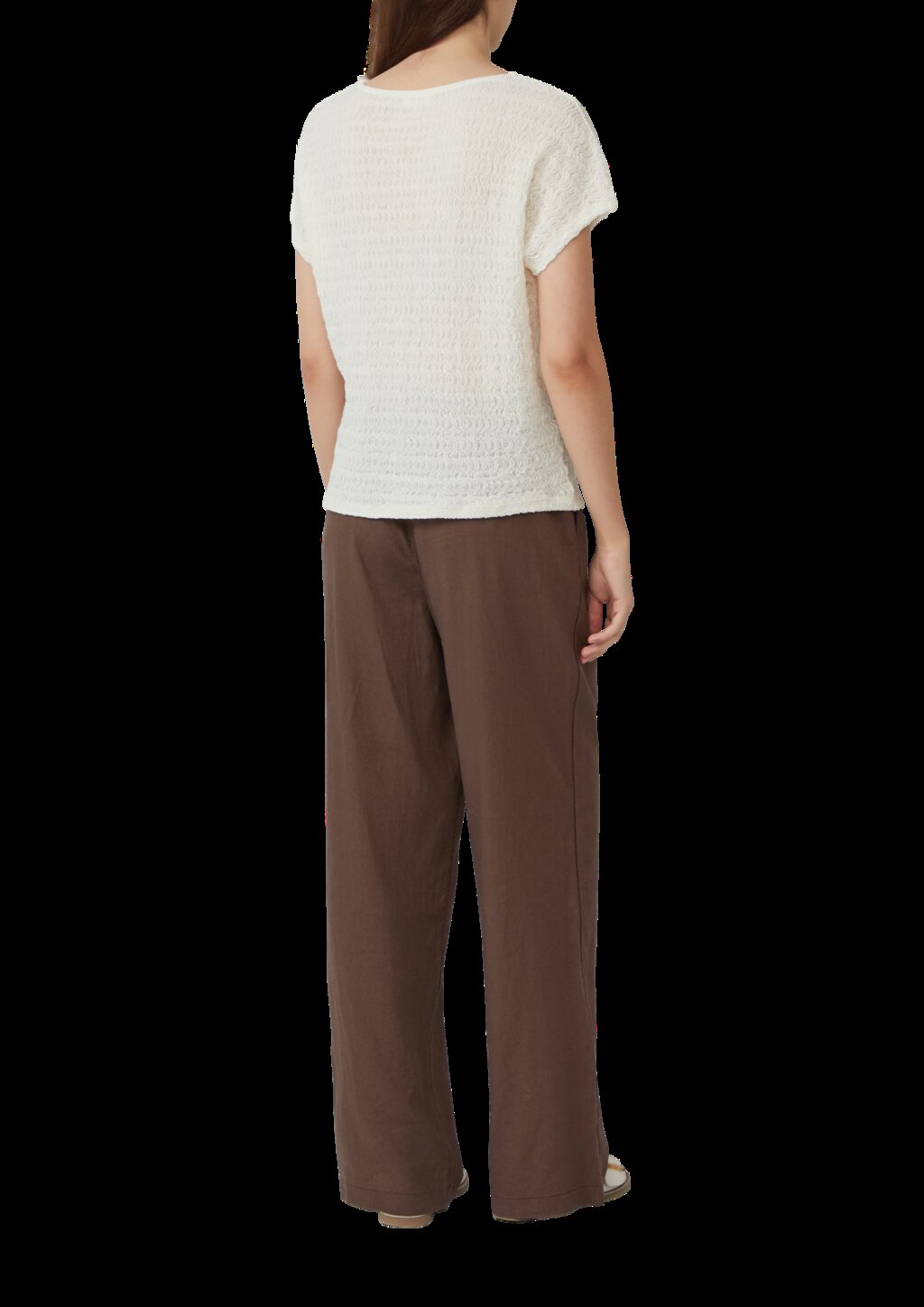 Strukturiertes T-Shirt aus Baumwollmix im Relaxed Fit