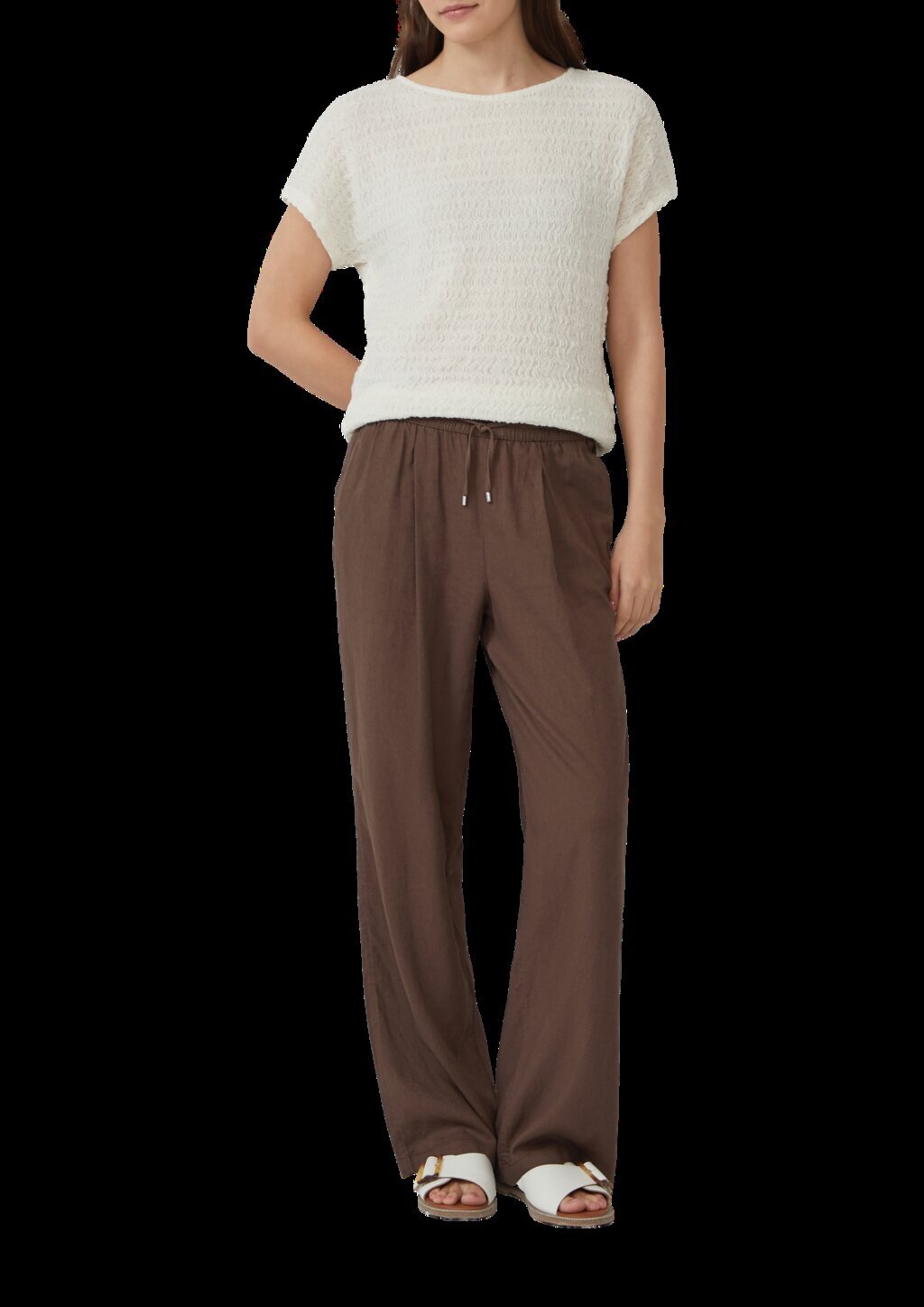 Strukturiertes T-Shirt aus Baumwollmix im Relaxed Fit