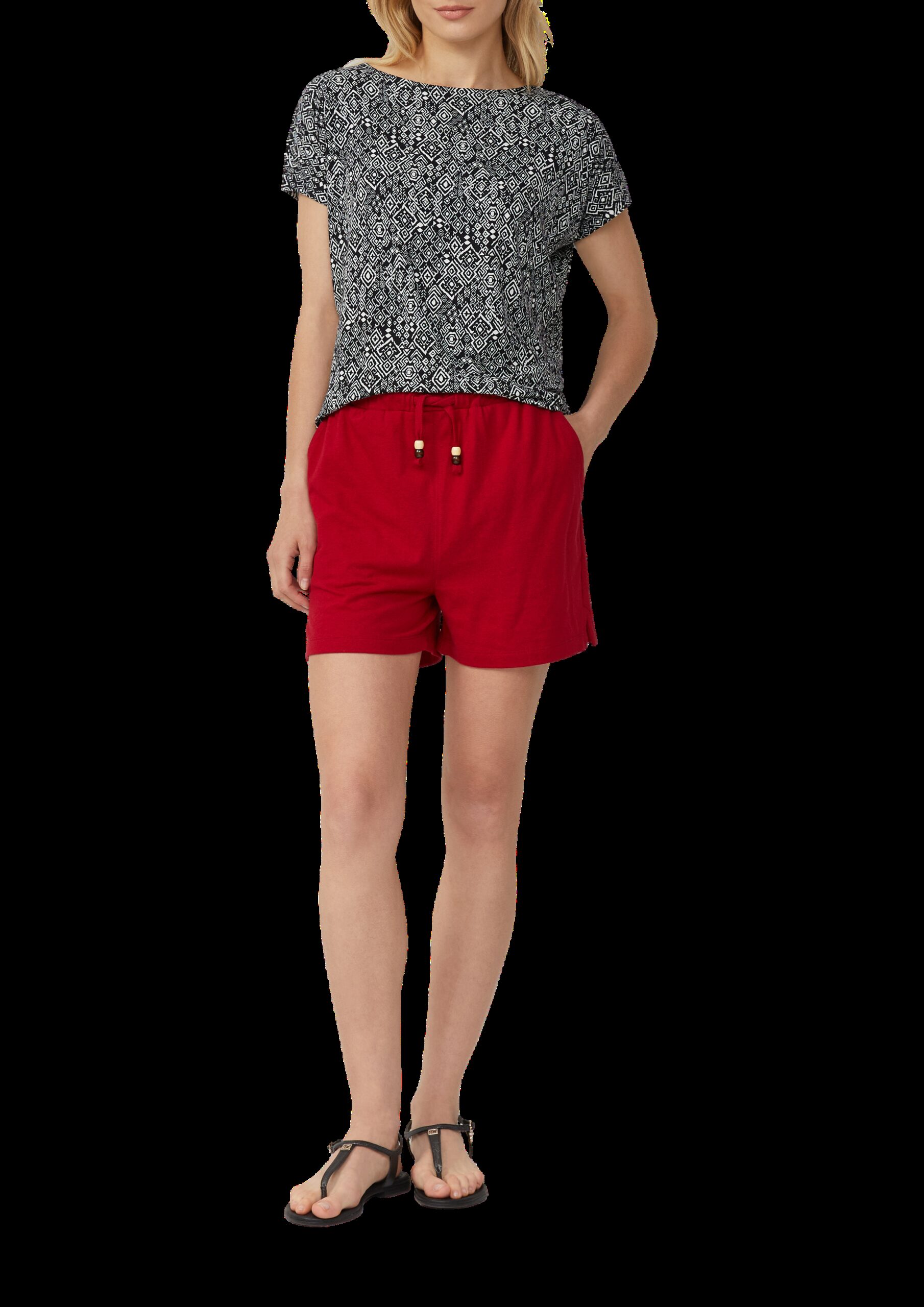 Fließendes T-Shirt aus Viskosemix mit All-over-Muster